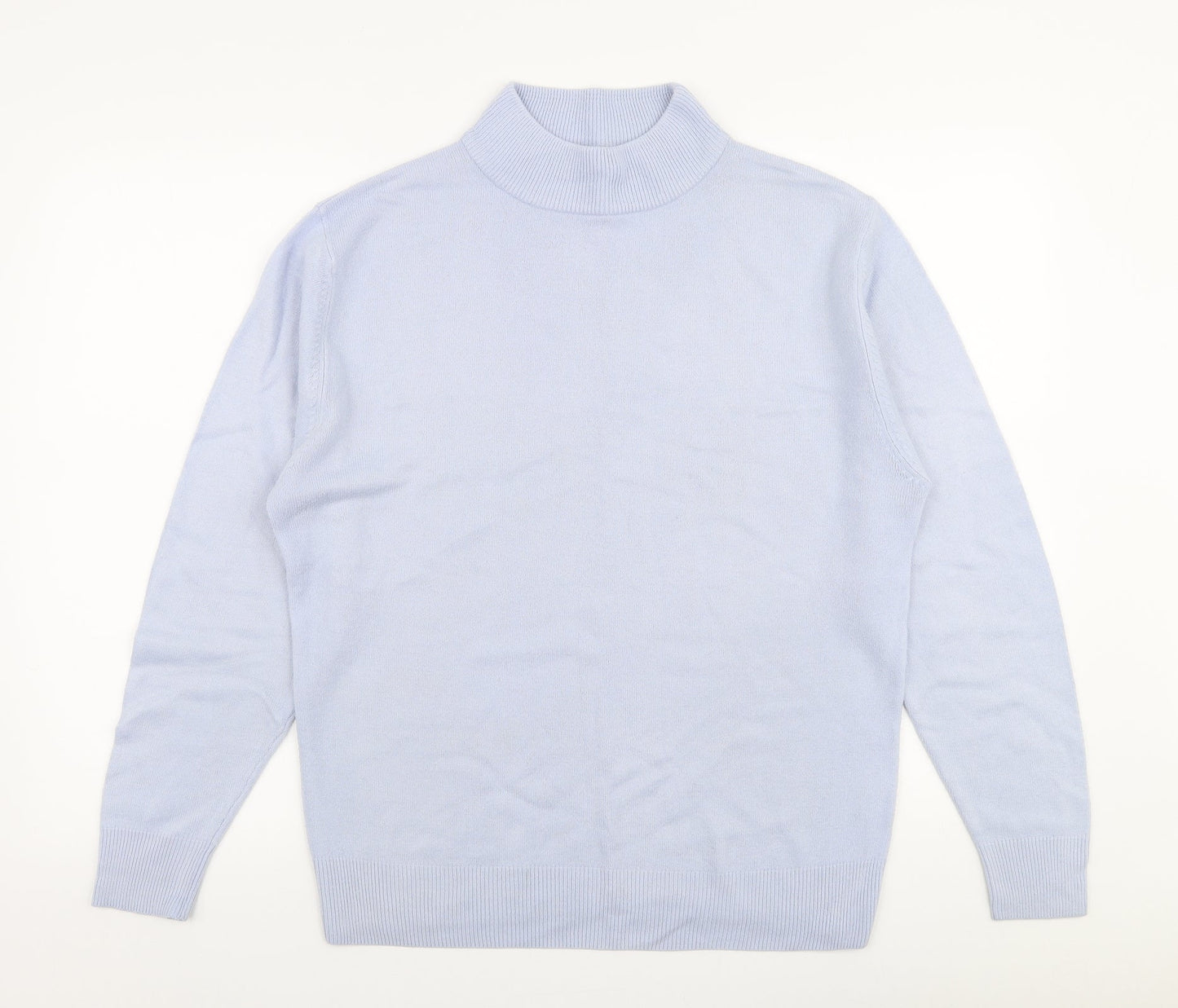 Damart Womens Blue High Neck  Acrylic Pullover Jumper Size 12