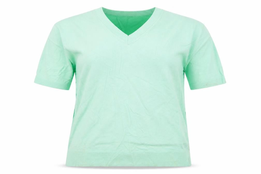 Marks and Spencer Womens Green V-Neck  Viscose Pullover Jumper Size 10