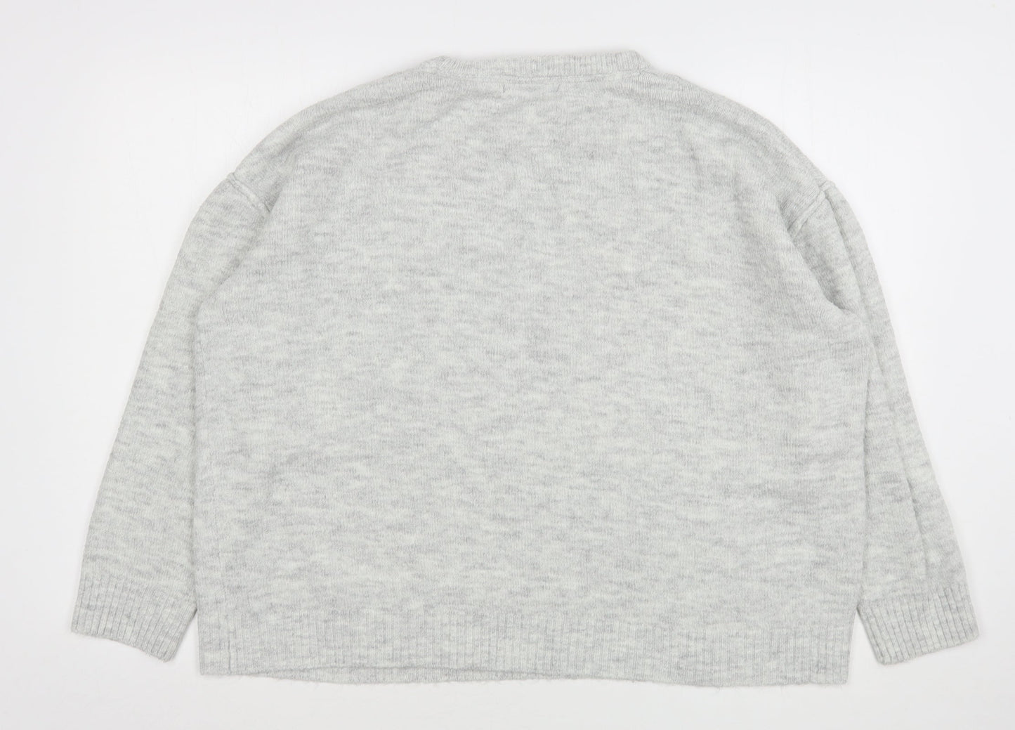 Very Womens Grey Round Neck  Acrylic Pullover Jumper Size 18