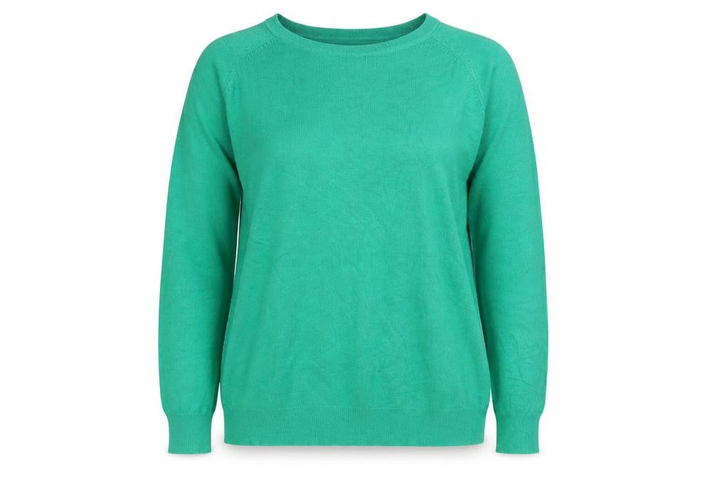 Dunnes Womens Green Round Neck  Viscose Pullover Jumper Size M
