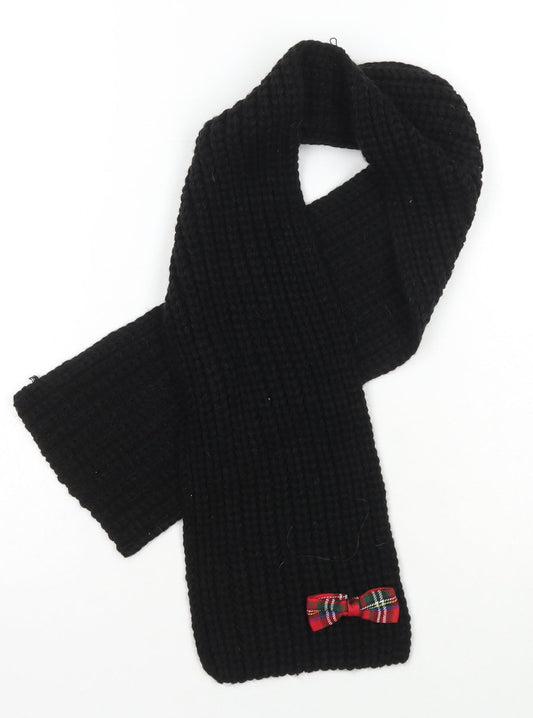 Preworn Girls Black  Acrylic Rectangle Scarf Scarves & Wraps Size Regular