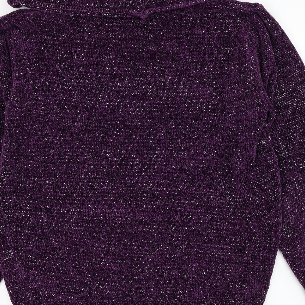Anna Rose Womens Purple Roll Neck  Polyester Pullover Jumper Size S