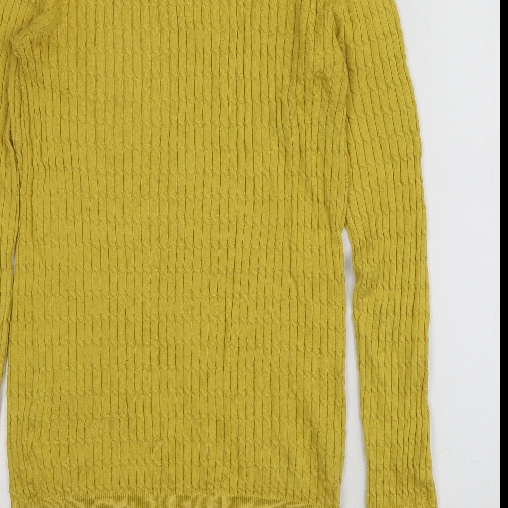 NEXT Womens Yellow Round Neck  Cotton Pullover Jumper Size 6