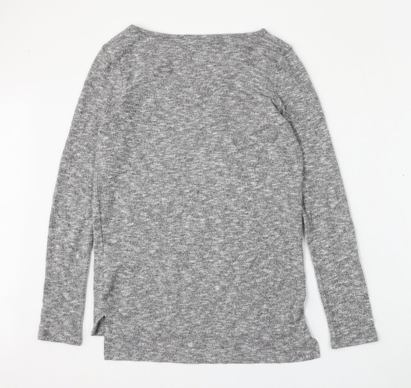 NEXT Womens Grey V-Neck  Polyester Pullover Jumper Size 6