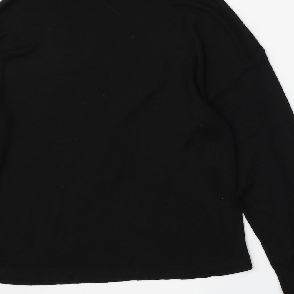 Noisy may Womens Black Round Neck  Viscose Pullover Jumper Size M
