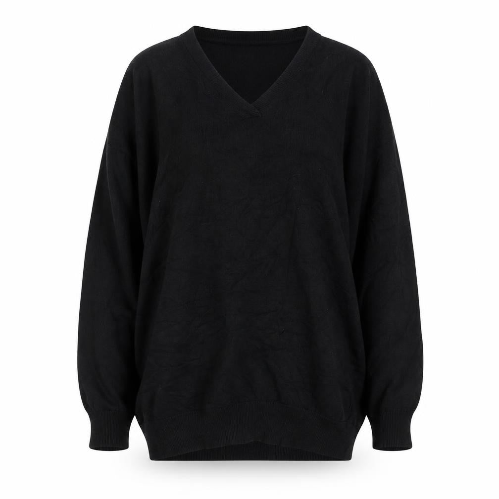Capsule Womens Black V-Neck Viscose Pullover Jumper Size M