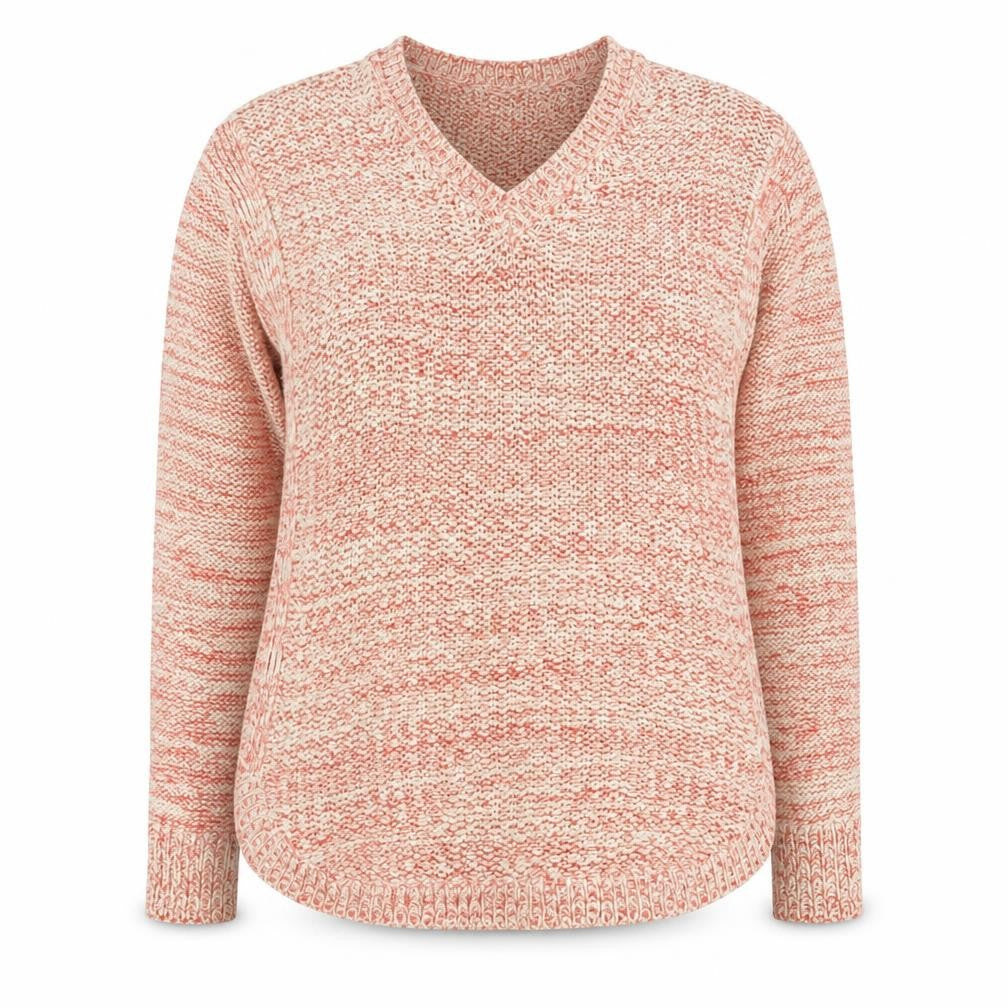 marks Womens Red V-Neck  Acrylic Pullover Jumper Size 12