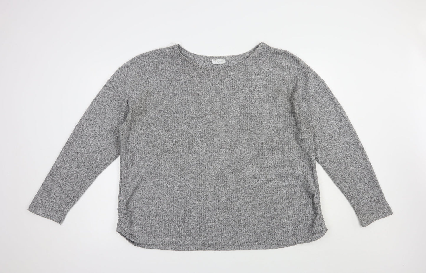 Papaya Womens Grey Boat Neck  Polyester Pullover Jumper Size XL