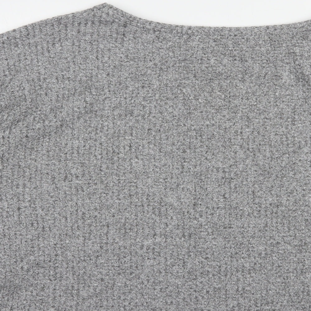 Papaya Womens Grey Boat Neck  Polyester Pullover Jumper Size XL