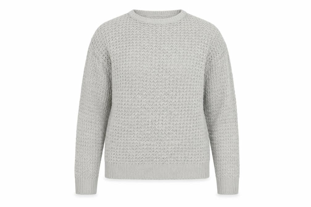 Boohoo Womens Grey Crew Neck  Acrylic Pullover Jumper Size M
