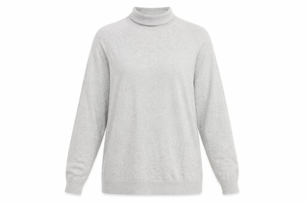 Bershka Womens Grey Roll Neck  Viscose Pullover Jumper Size L