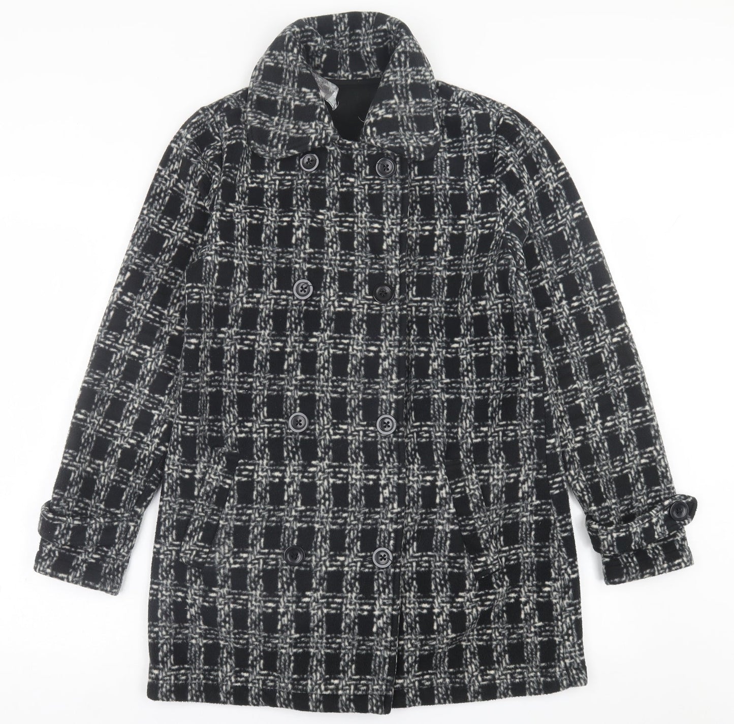 Effecti moda Womens Black Plaid  Jacket  Size S  Button