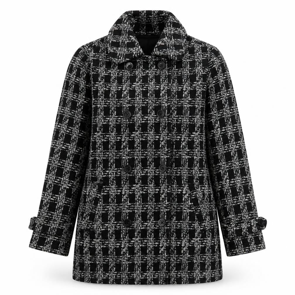 Effecti moda Womens Black Plaid  Jacket  Size S  Button