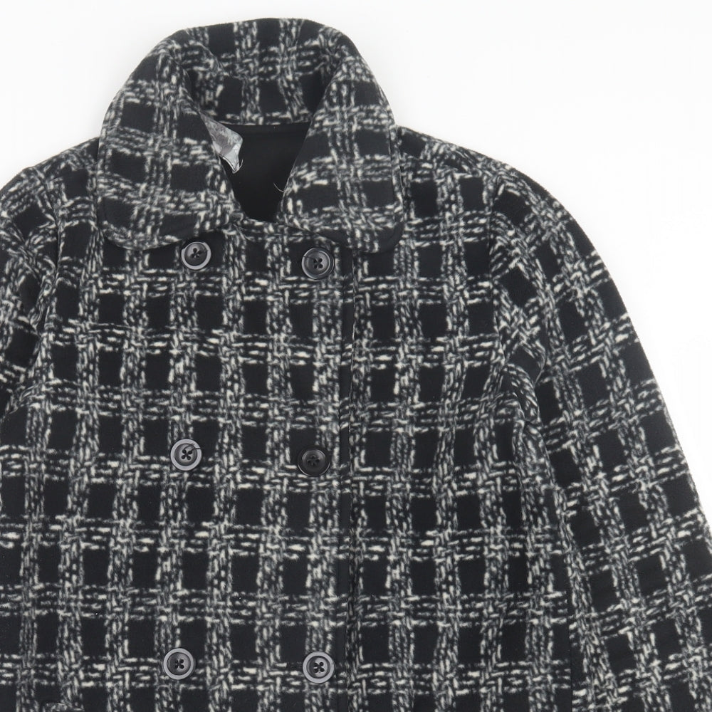 Effecti moda Womens Black Plaid  Jacket  Size S  Button