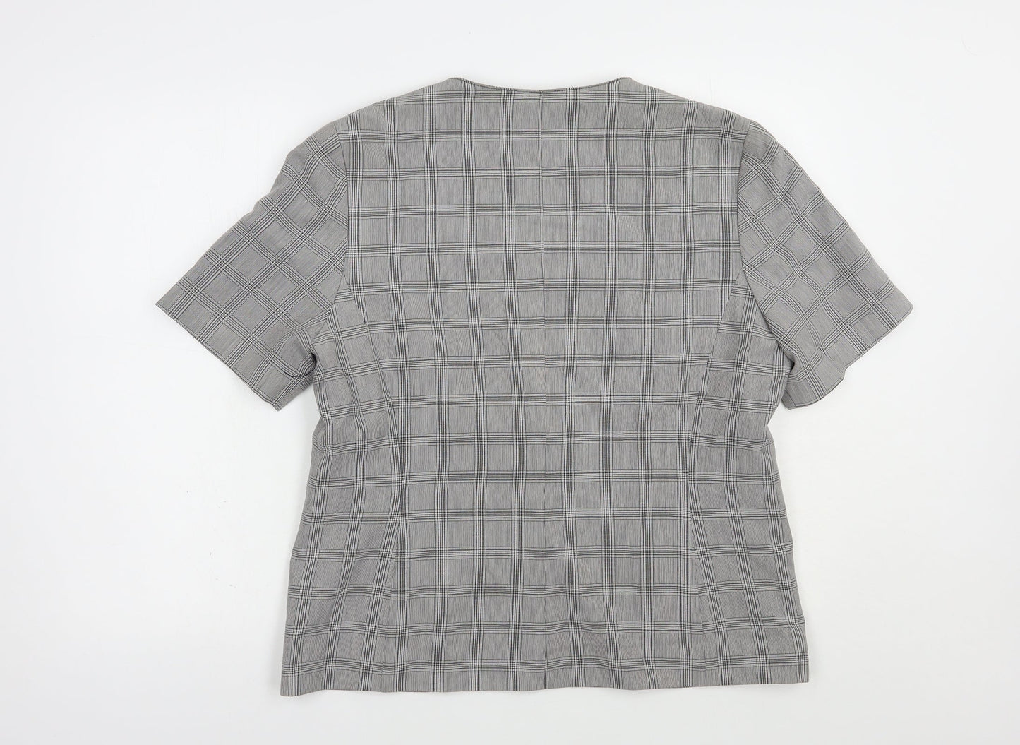 Paul Separates Womens Grey Plaid  Jacket Blazer Size 16  Button
