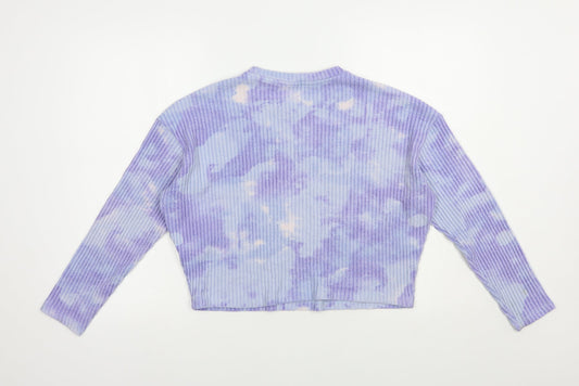 H&M Girls Purple Geometric Viscose Pullover Sweatshirt Size 12-13 Years  Pullover - Batik
