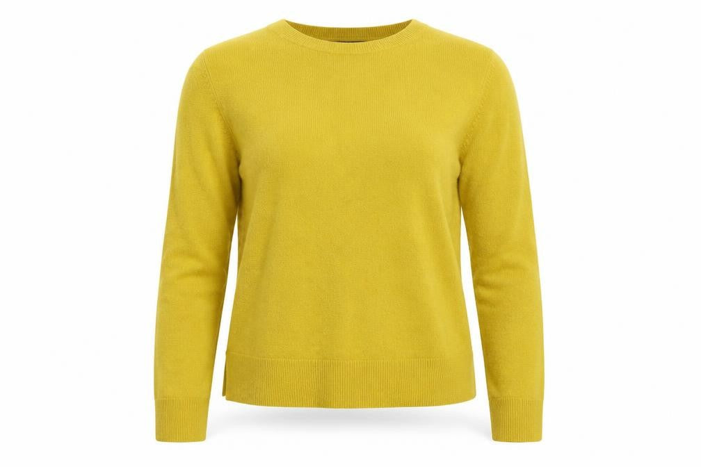 Marks and Spencer Womens Yellow Crew Neck  Acrylic Pullover Jumper Size 12