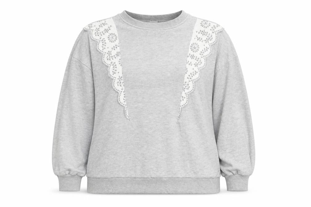 Nutmeg Womens Grey  Polyester Pullover Sweatshirt Size 14  Pullover