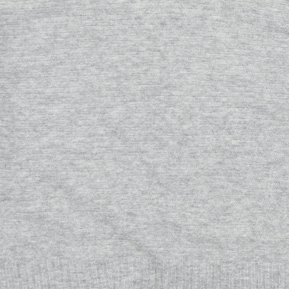 Warehouse Womens Grey Mock Neck  Acrylic Pullover Jumper Size 12
