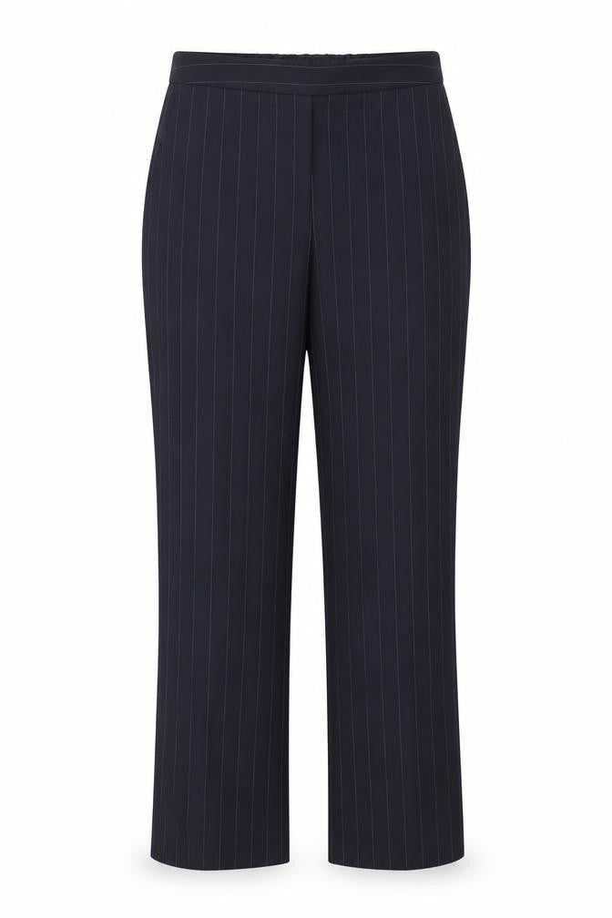 Bonmarché Womens Blue Striped Polyester Dress Pants Trousers Size 10 L29 in Regular