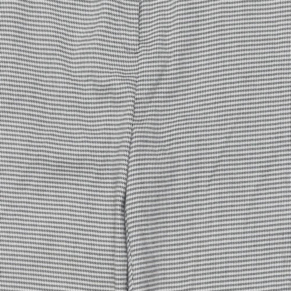 Papaya Womens White Houndstooth Polyester Dress Pants Trousers Size 14 L27 in Regular Zip