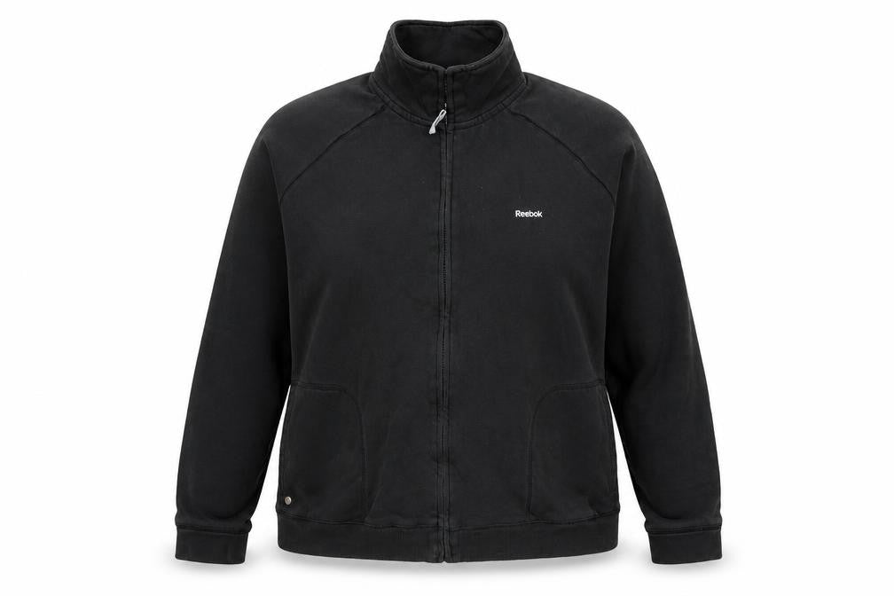 Womens UK 2XL Regular Reebok Black Full Zip Sweatshirt