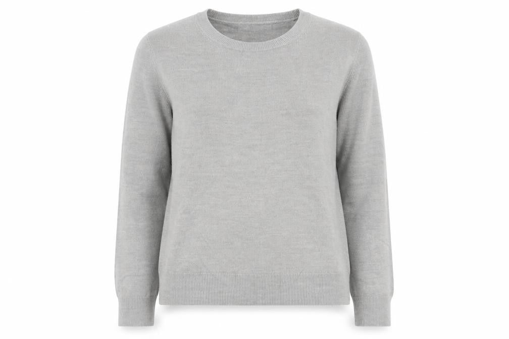 Marks and Spencer Womens Grey Round Neck  Acrylic Pullover Jumper Size 10