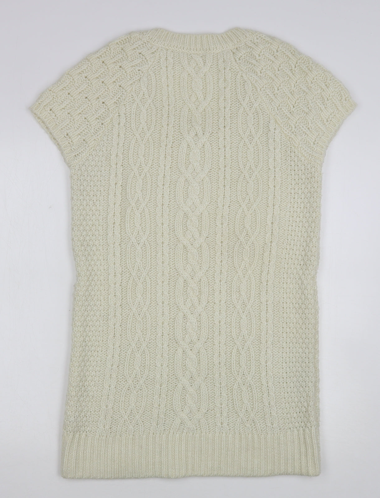 Oasis Womens Beige Round Neck  Acrylic Pullover Jumper Size L