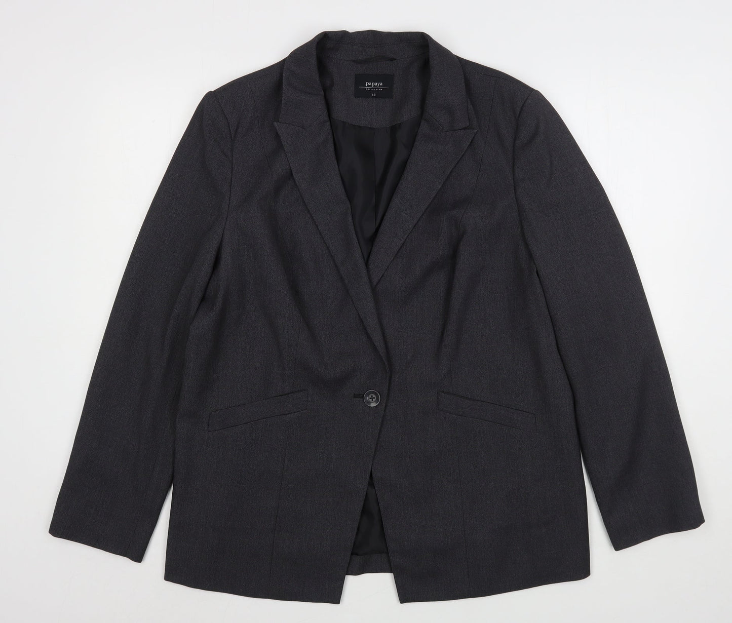 Papaya Womens Grey  Polyester Jacket Suit Jacket Size 18