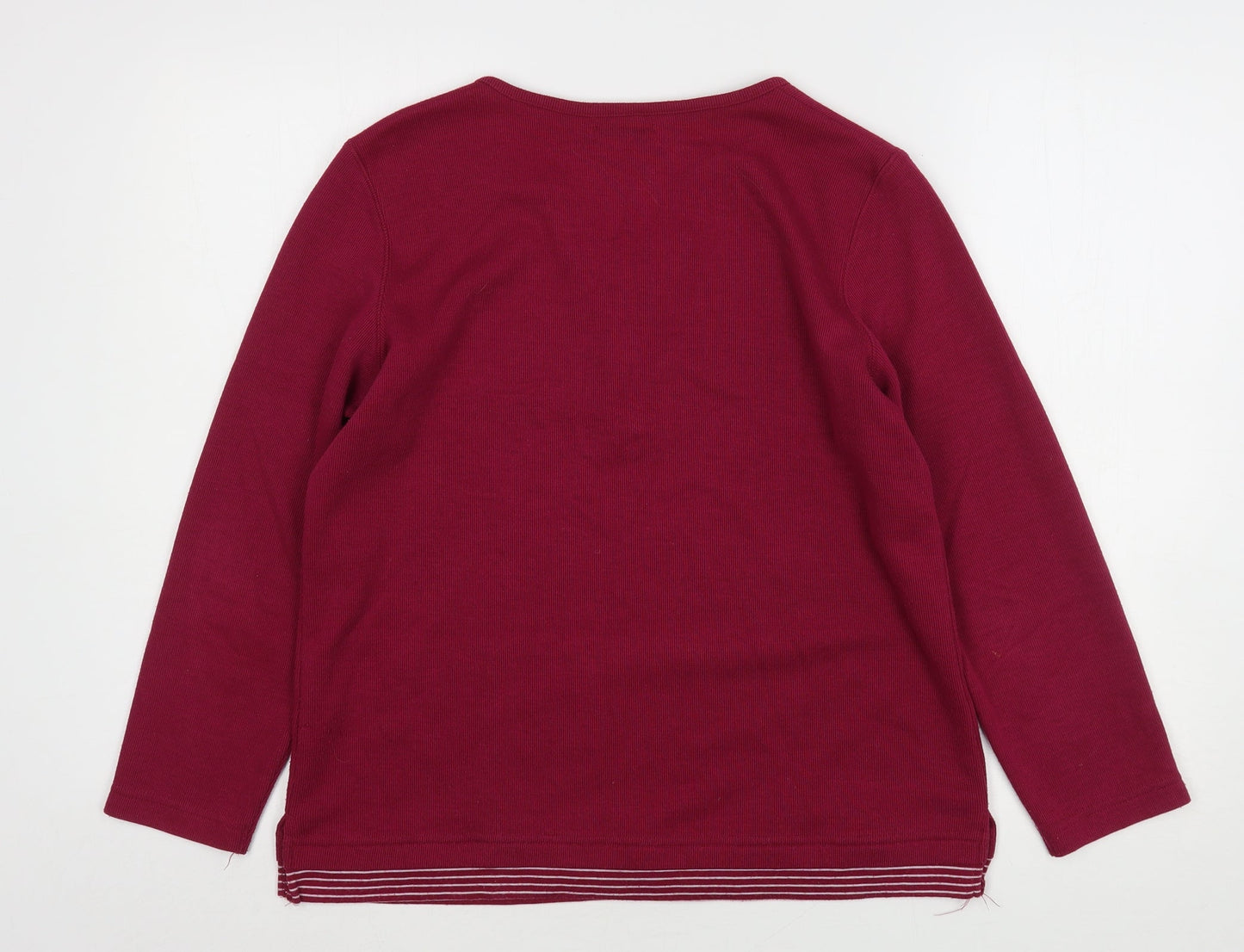 Bonmarché Womens Purple V-Neck  Polyester Pullover Jumper Size S