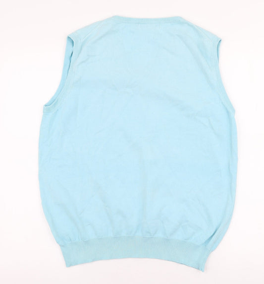 The Golf Co Mens Blue V-Neck  Cotton Vest Jumper Size L