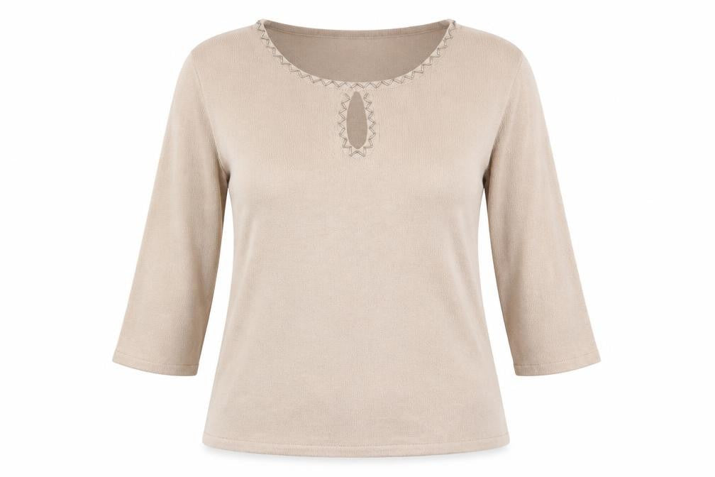 original Clothing Womens Beige Round Neck  Acrylic Pullover Jumper Size 14