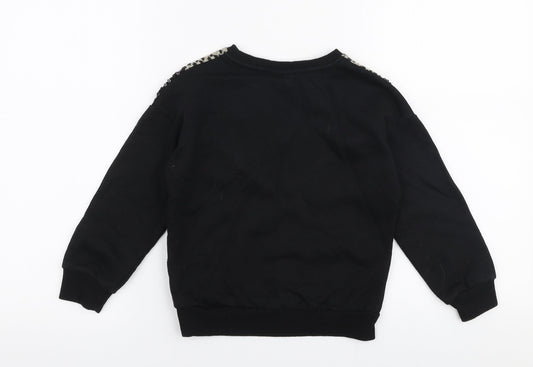 Matalan Girls Black  Polyester Pullover Sweatshirt Size 7 Years  Pullover