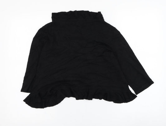 89th & Madison Womens Black Square Neck  Rayon Cardigan Jumper Size M