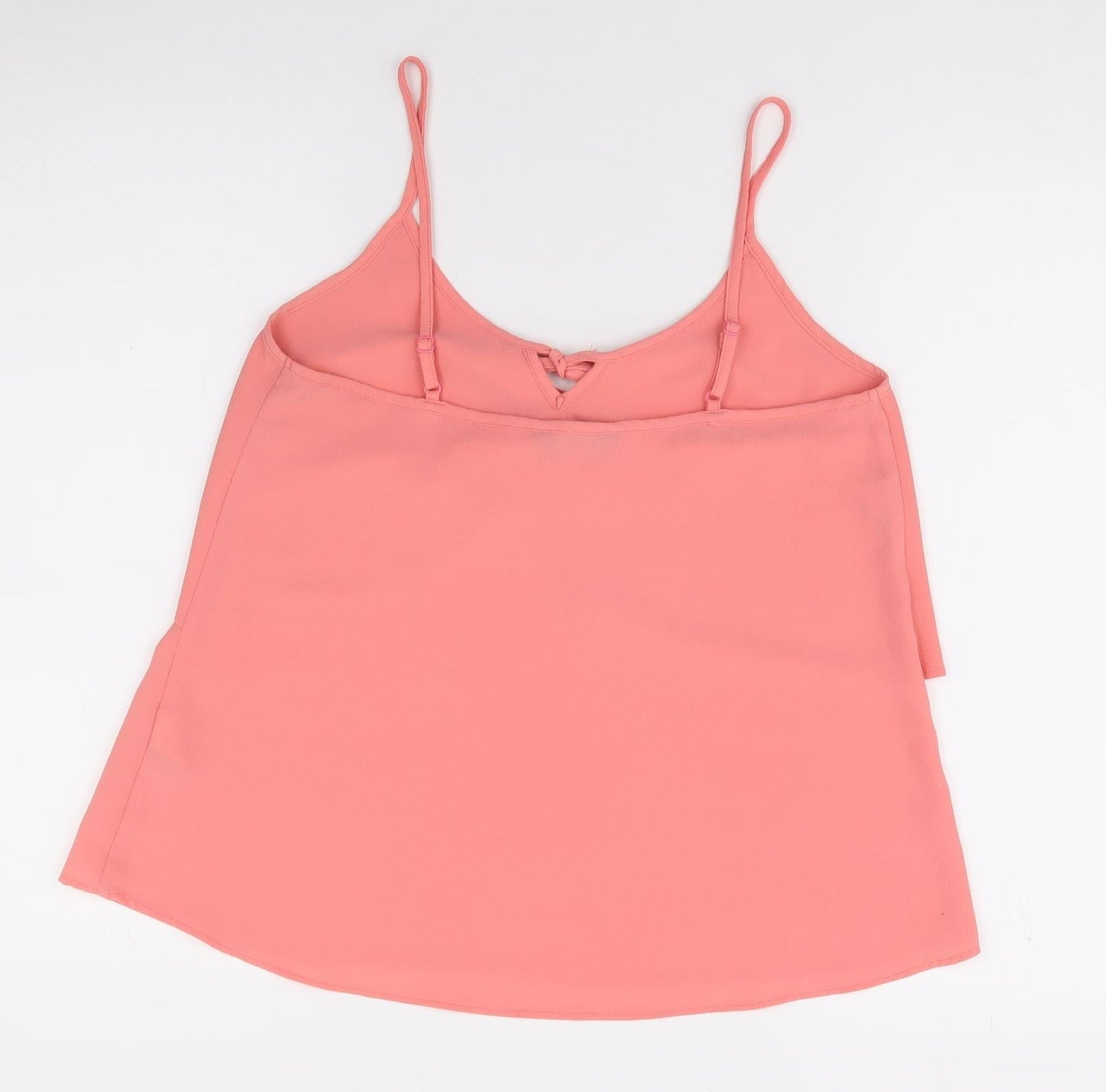 Florence and Fred Womens Pink  Polyester Camisole Blouse Size 10 V-Neck - Tie Neck, Double Layer