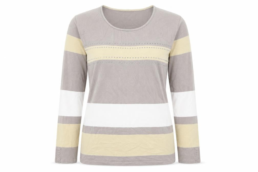 Emreco Womens Multicoloured Scoop Neck Striped Viscose Pullover Jumper Size M