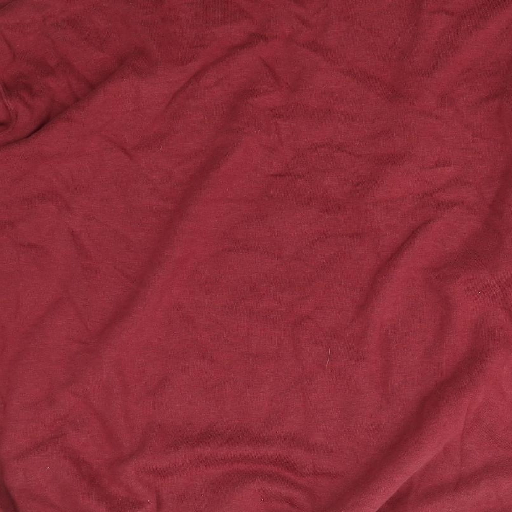 Marks and Spencer Womens Red Mock Neck  Cotton Pullover Jumper Size S