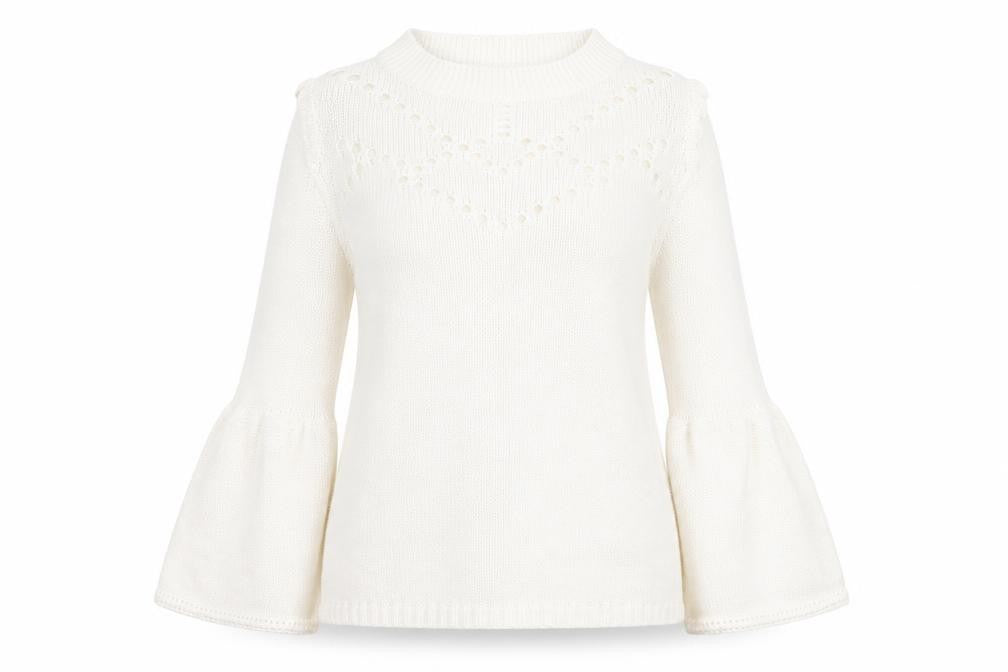 Very Womens Ivory Scoop Neck  Acrylic Pullover Jumper Size 10