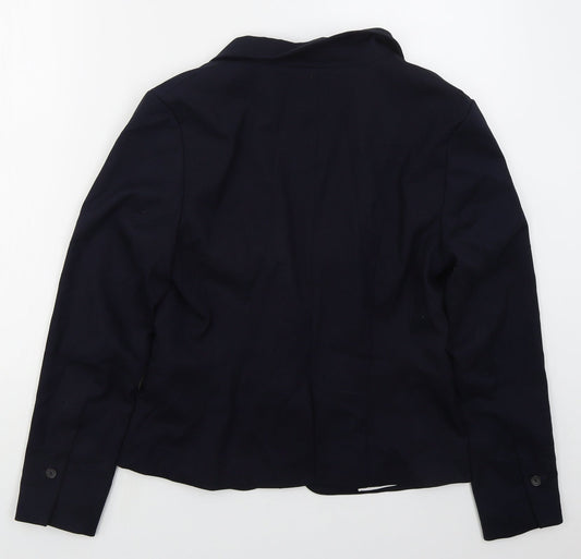 H&M Womens Blue  Polyester Jacket Suit Jacket Size 12