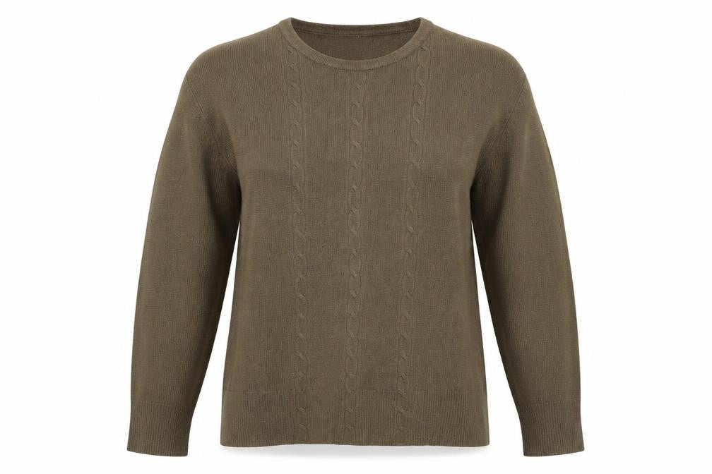 Debbie Morgan Womens Brown Crew Neck  Acrylic Pullover Jumper Size XL