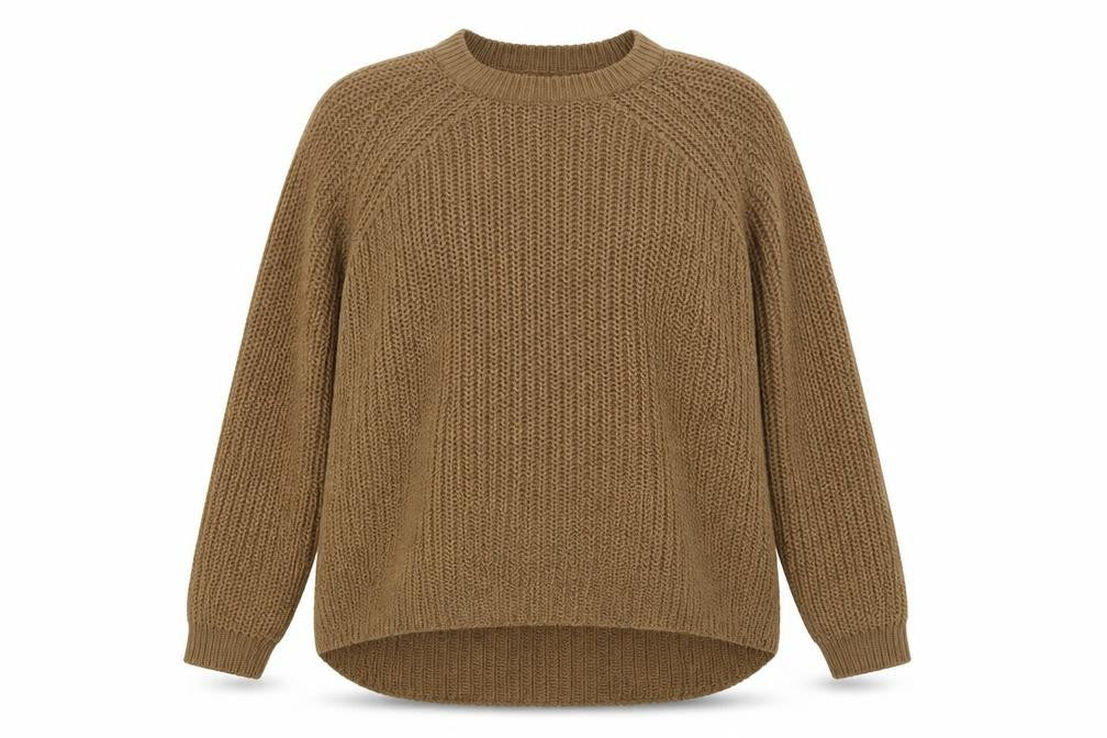 Only Womens Brown Crew Neck  Acrylic Pullover Jumper Size XL