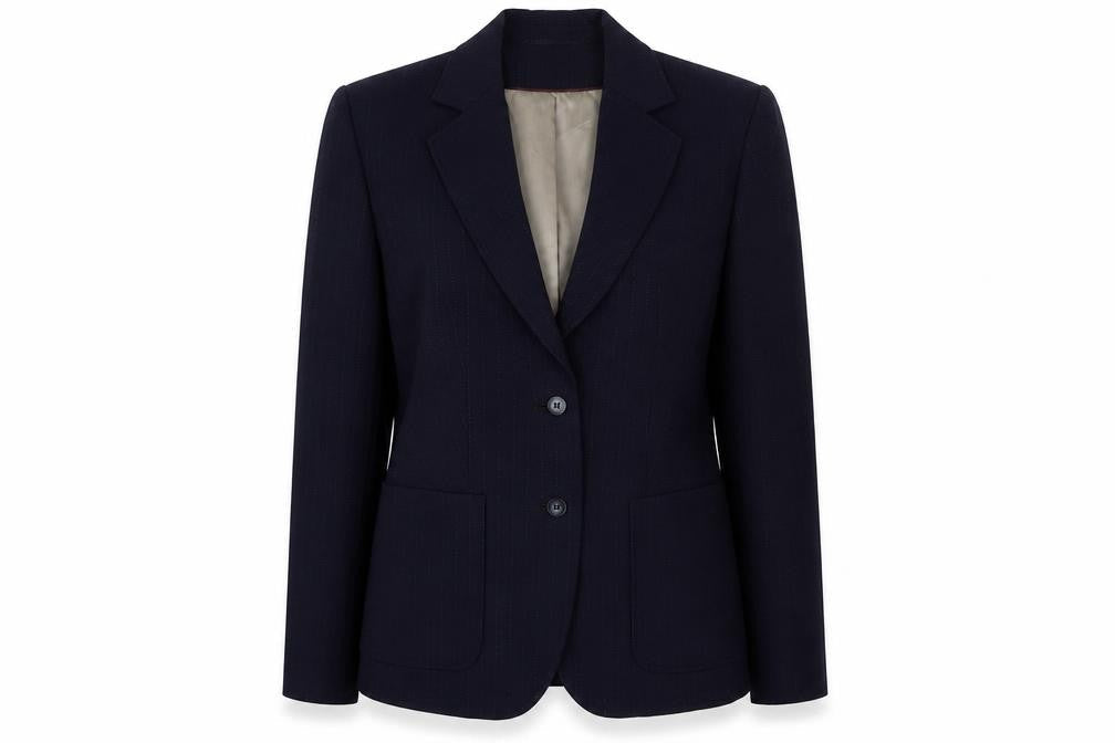 NEXT Womens Blue Striped Polyester Jacket Suit Jacket Size 12