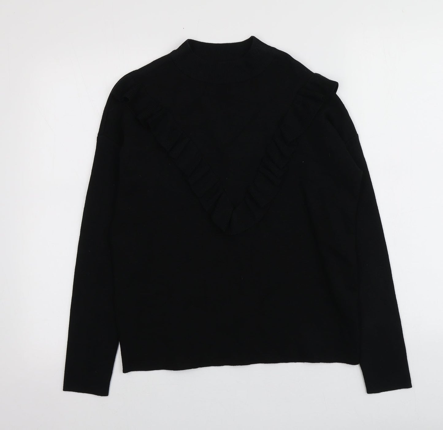 New Look Womens Black High Neck  Viscose Pullover Jumper Size 8