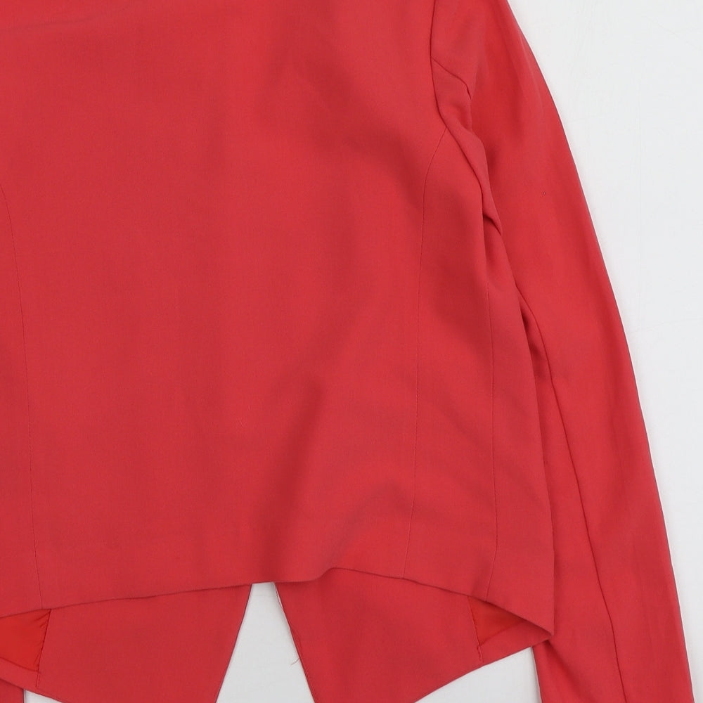 H&M Womens Orange V-Neck  Polyester Shrug Jumper Size 34