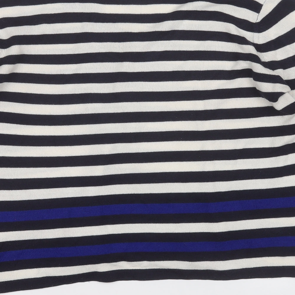 Marks and Spencer Womens Multicoloured V-Neck Striped Acrylic Pullover Jumper Size 14