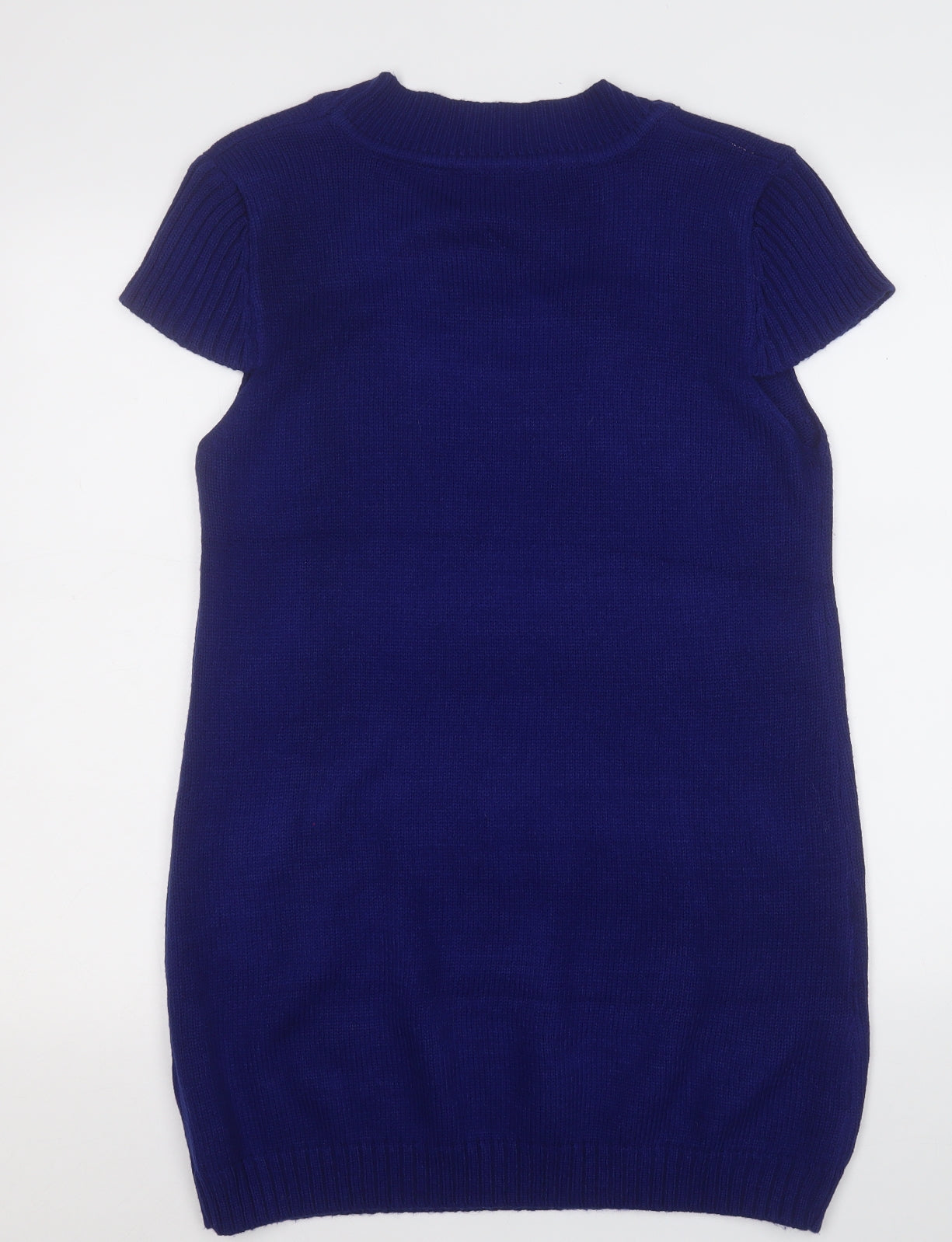 Preworn Womens Blue  Acrylic Pencil Dress  Size M  Round Neck  - Penguin