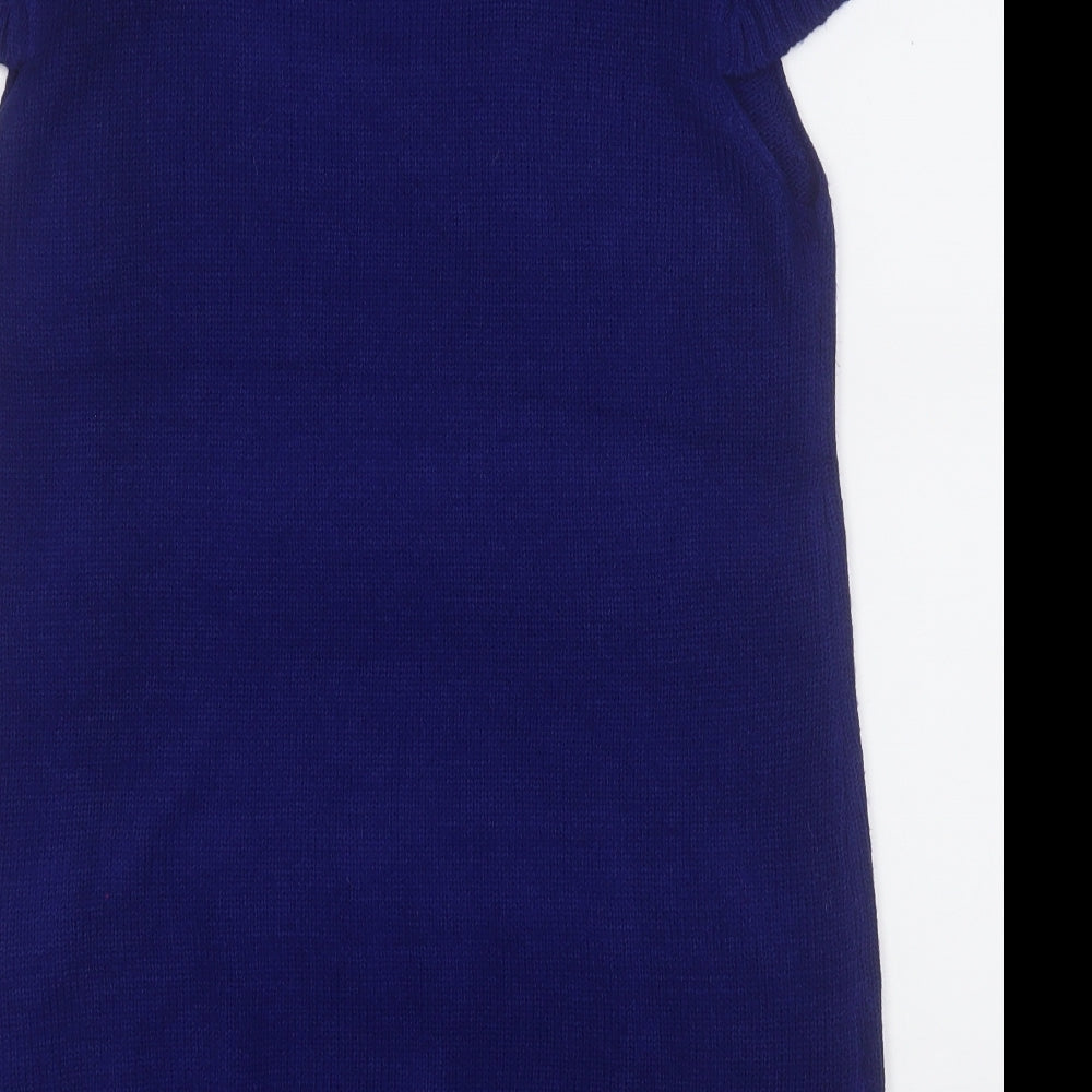 Preworn Womens Blue  Acrylic Pencil Dress  Size M  Round Neck  - Penguin
