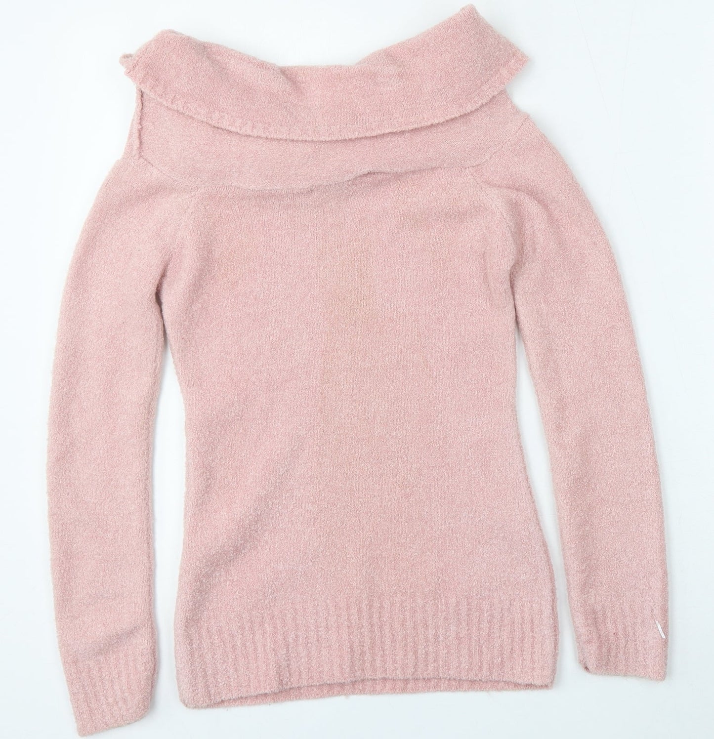 Select Womens Pink Roll Neck  Acrylic Pullover Jumper Size M