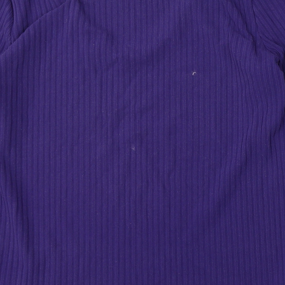 Marks and Spencer Womens Purple V-Neck  Polyester Pullover Jumper Size 12