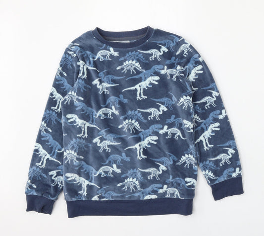 F&F Boys Blue Geometric Polyester Pullover Sweatshirt Size 8-9 Years
